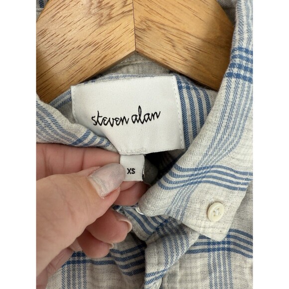 Steven Alan Shirt Men's Extra Small Button Up Made in USA BLUE Casual Adult - Picture 11 of 15